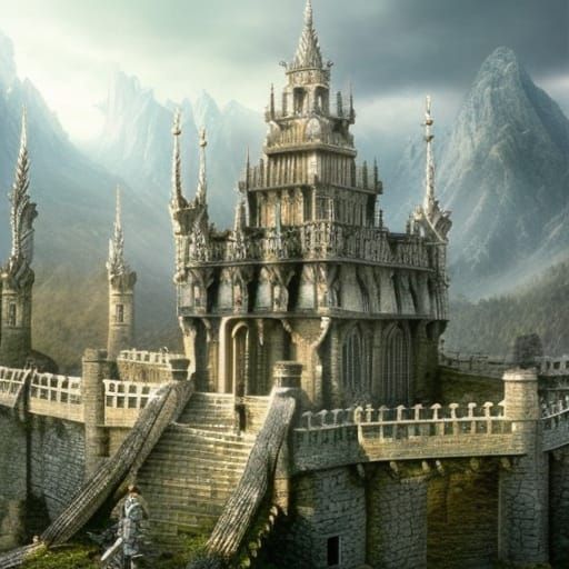 Epic Siege at Elven Castle: Digital Matte Painting