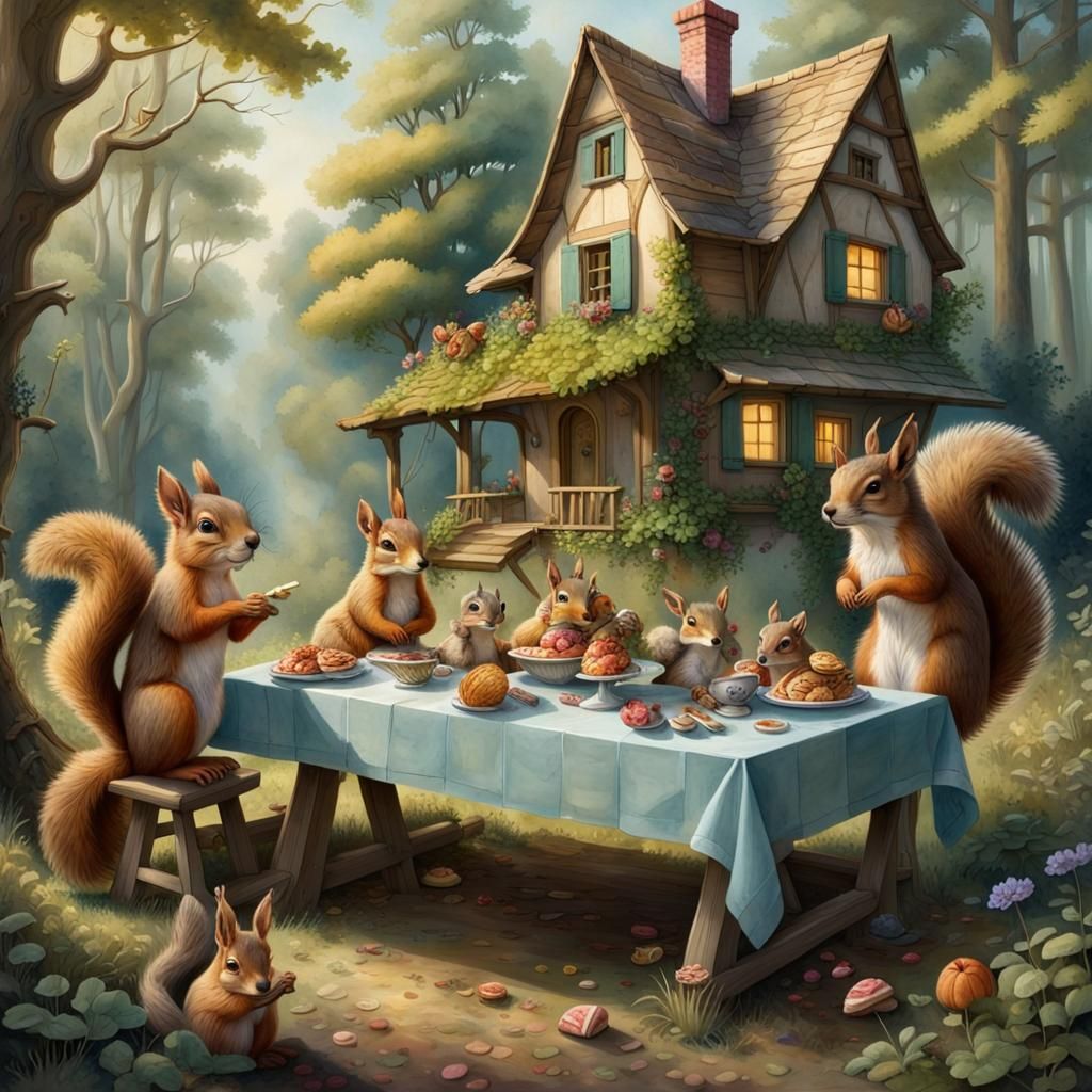 Fairytale Forest House Party with Animals