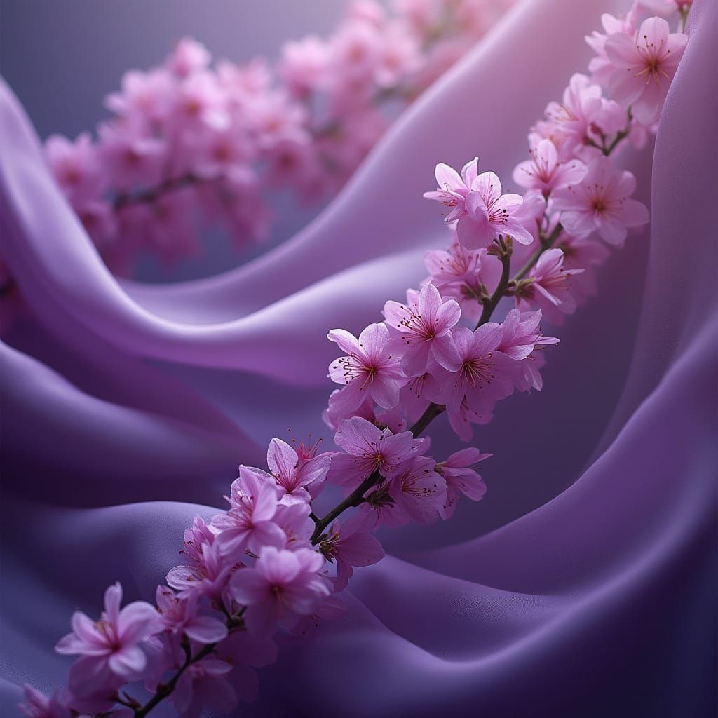 Flowing Branches of Purple Silk