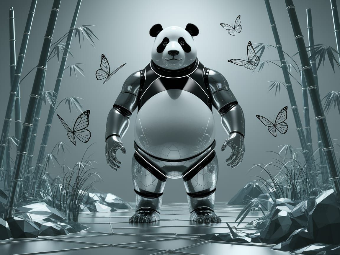 Robot Panda Among Artificial Nature 2