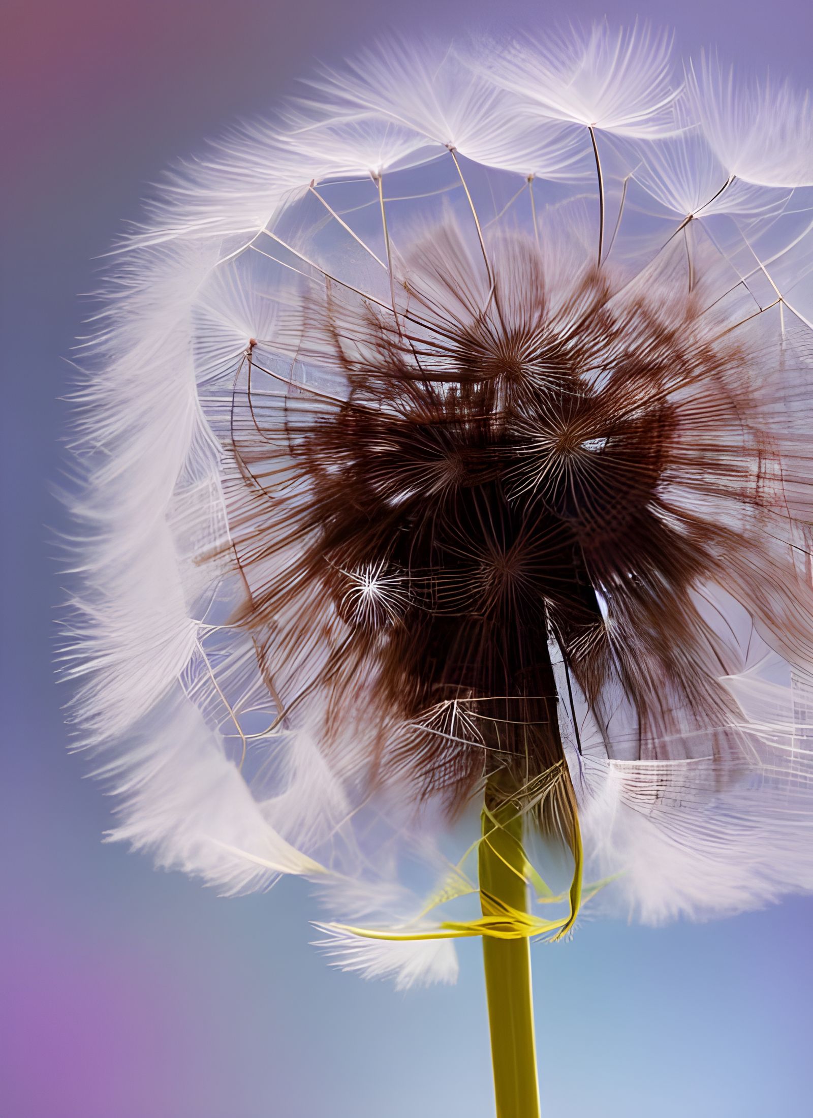 Dandelion Seeds in the Wind: Hyperreal Photorealistic Painti...