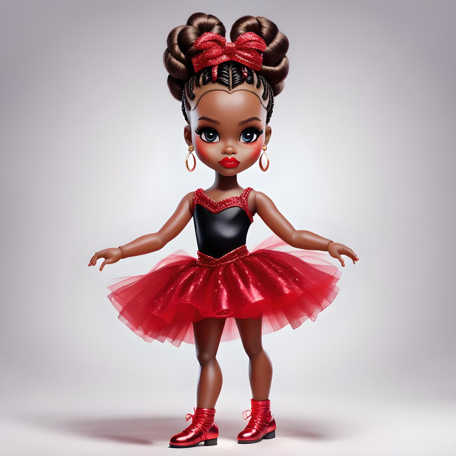 Hyperrealistic Bratz Doll Ballerina Illustration