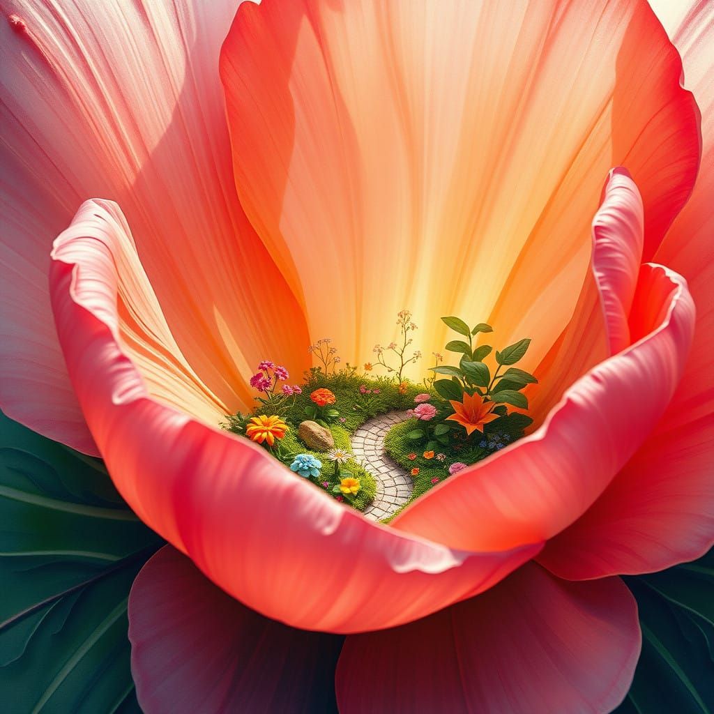 Surreal Botanical Wonderland in Impasto Style