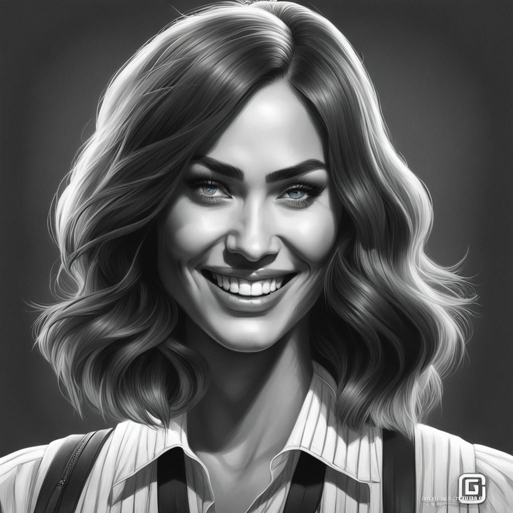 A stunning Megan Fox barber with adorable smile.