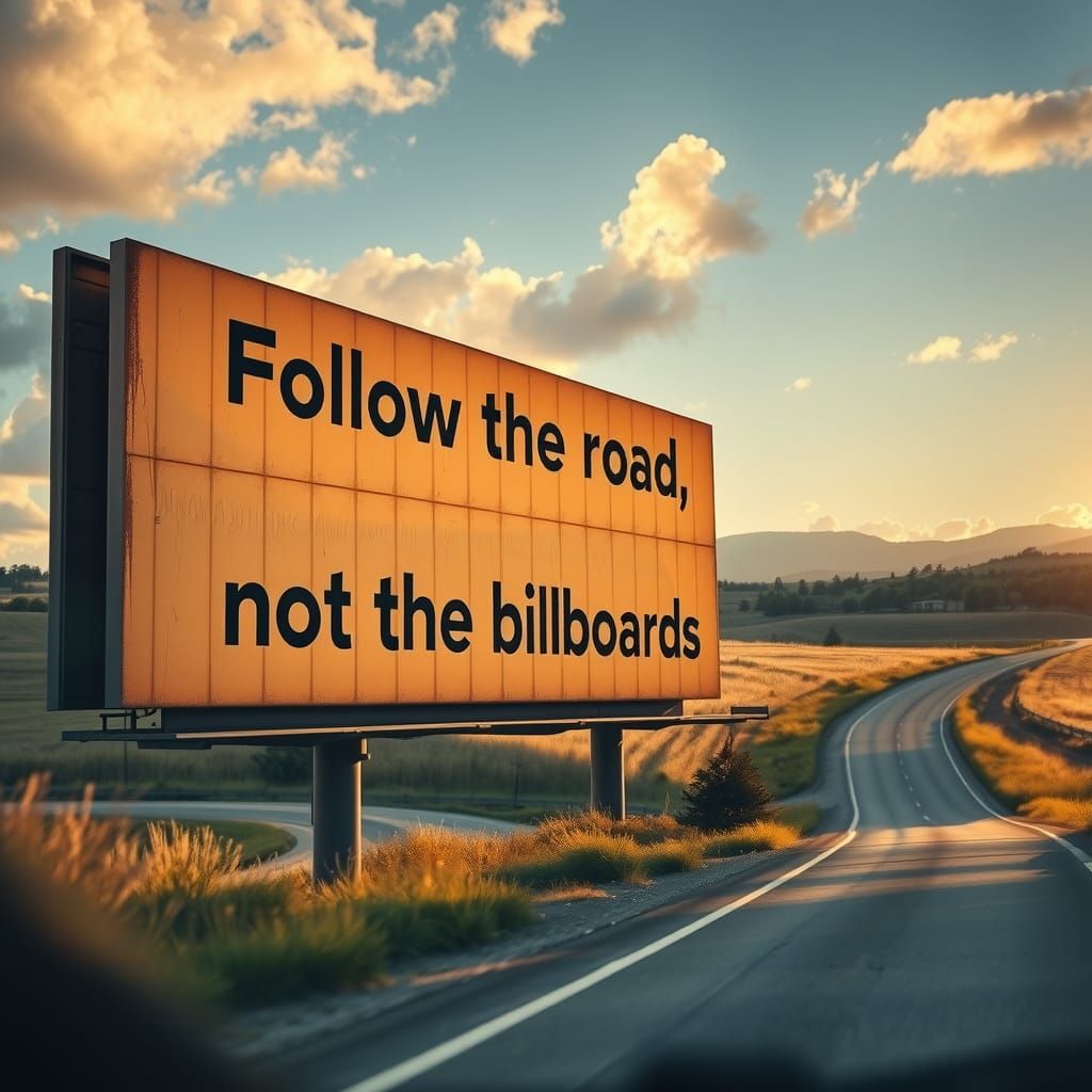 Serene Countryside Billboard at Golden Hour