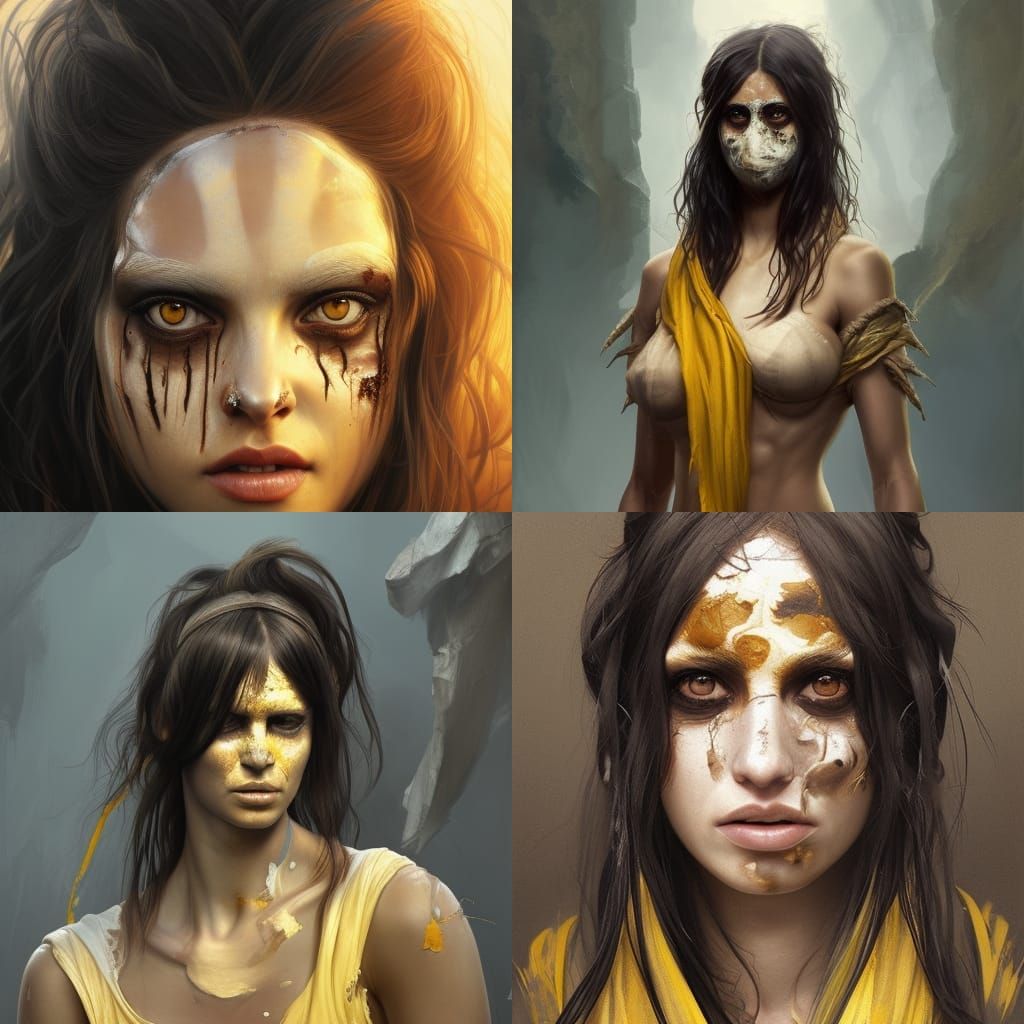 Ugly Burned Greek Goddess Portrait in Artgerm Style