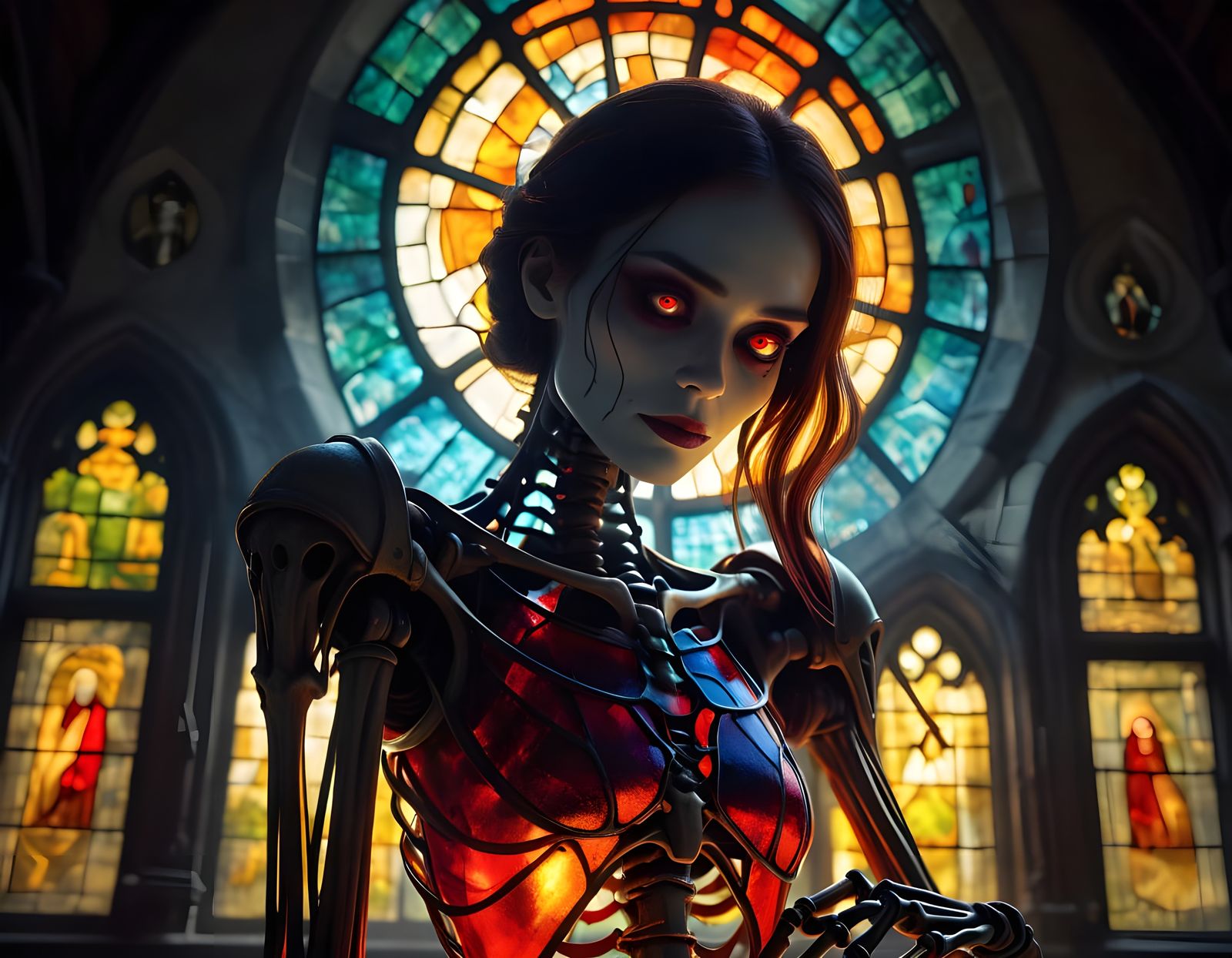 Gothic Beauty Unveiled in Mysterious Stained Glass Cathedral