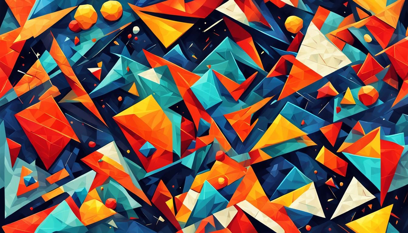 Bright Geometric Shapes in Cubistic Style