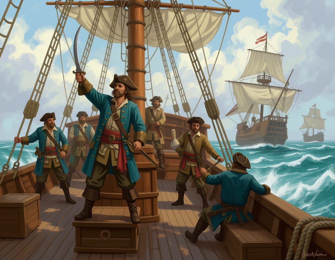 Pirate vs Sailor Battle on Spanish Galleon