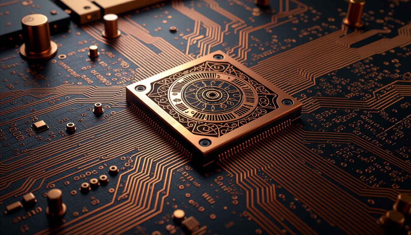 Steampunk Copper Circuitry in Astral Weeks Style