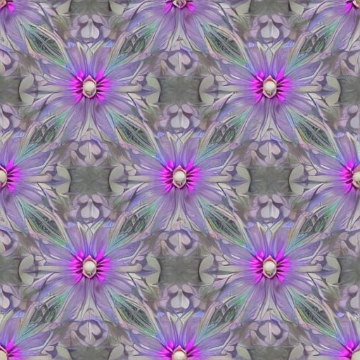 Liquid Metal Purple Flowers in 3D