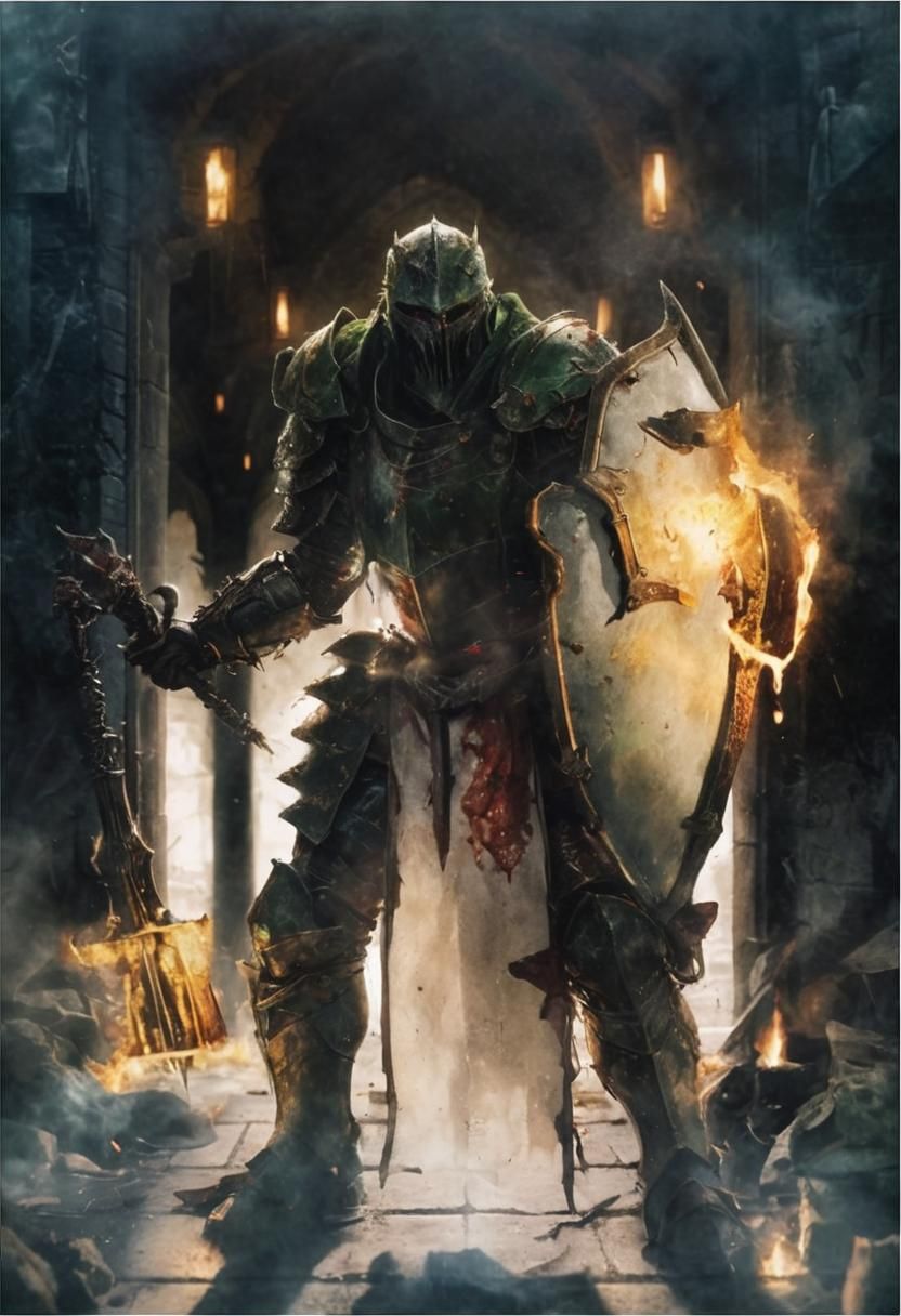 Dark Fantasy Demon Knight in Brutal Portrait