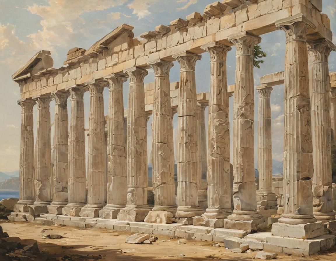 Colonnade of a Greek Temple