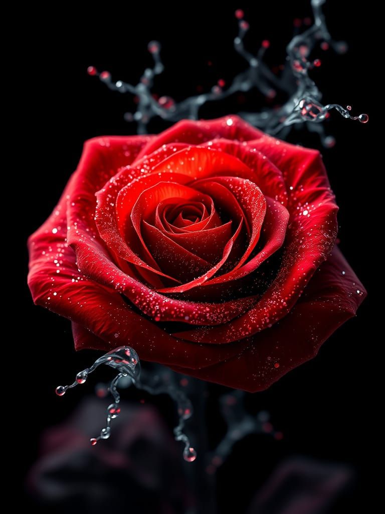 Ethereal Rose Fusion in Digital Art