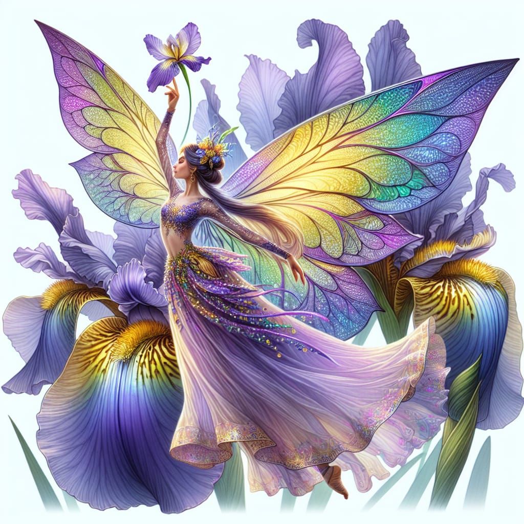 Enchanting Iris Fairy in Flight