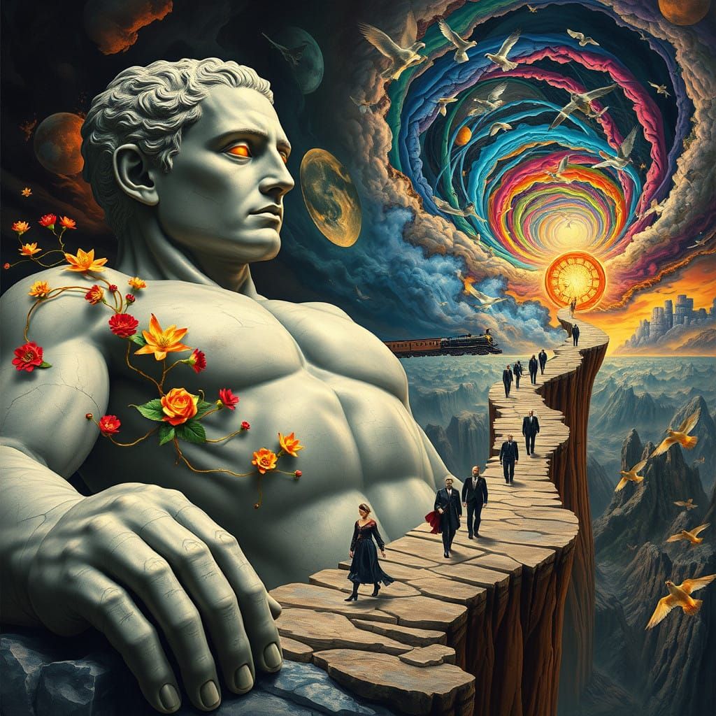 Giant in a Fractured Dreamworld, Inspired by Surrealism