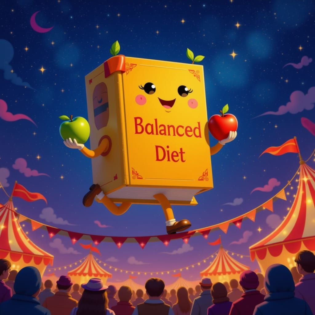 Anthropomorphic Book Balances on Tightrope in Magical Circus