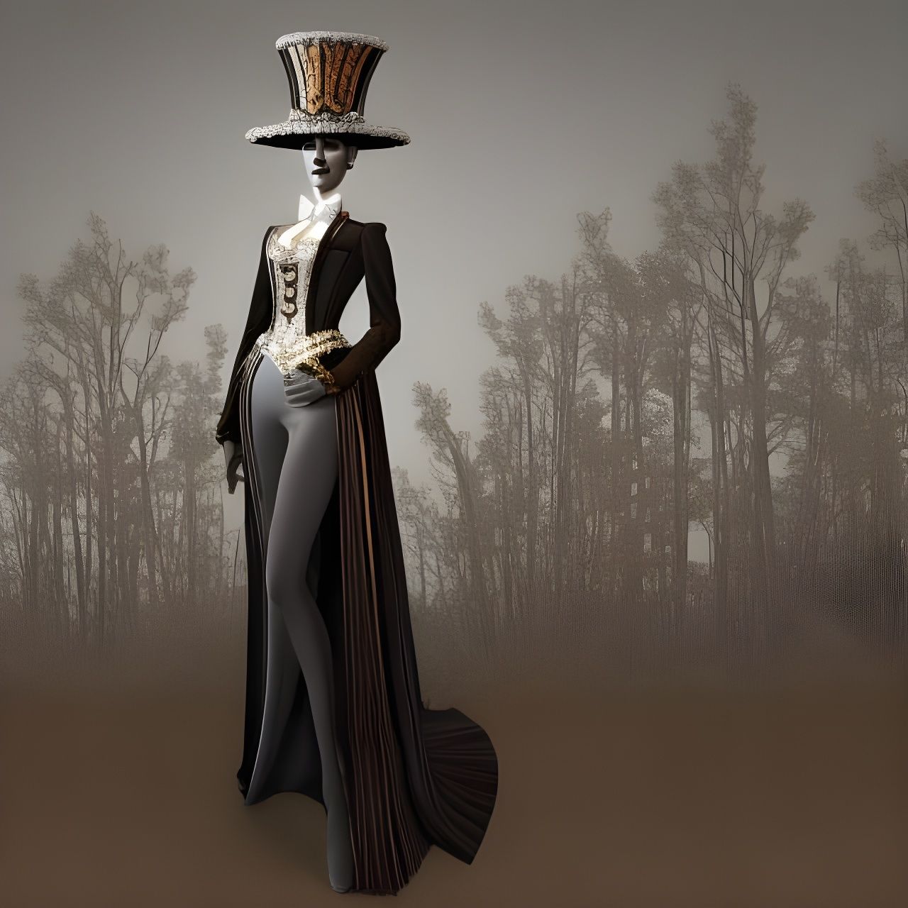 A flamboyant top hat on a mannequin