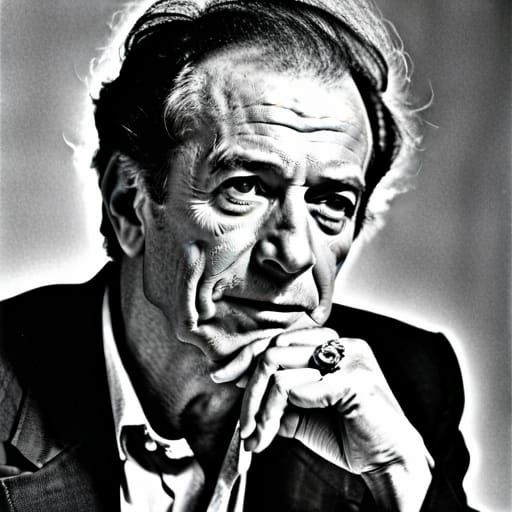 Portrait Gilles Deleuze pensive