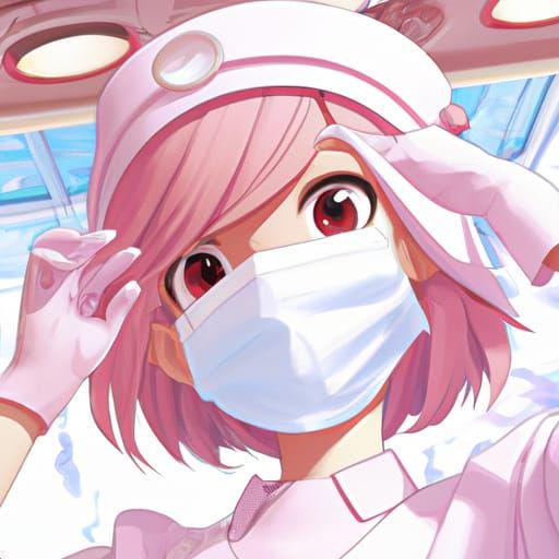 Anime Surgical Nurse in Operating Room, Ghibli Style