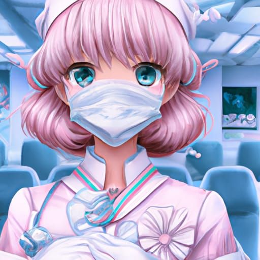 Anime Surgical Nurse Illustration in Studio Ghibli Style