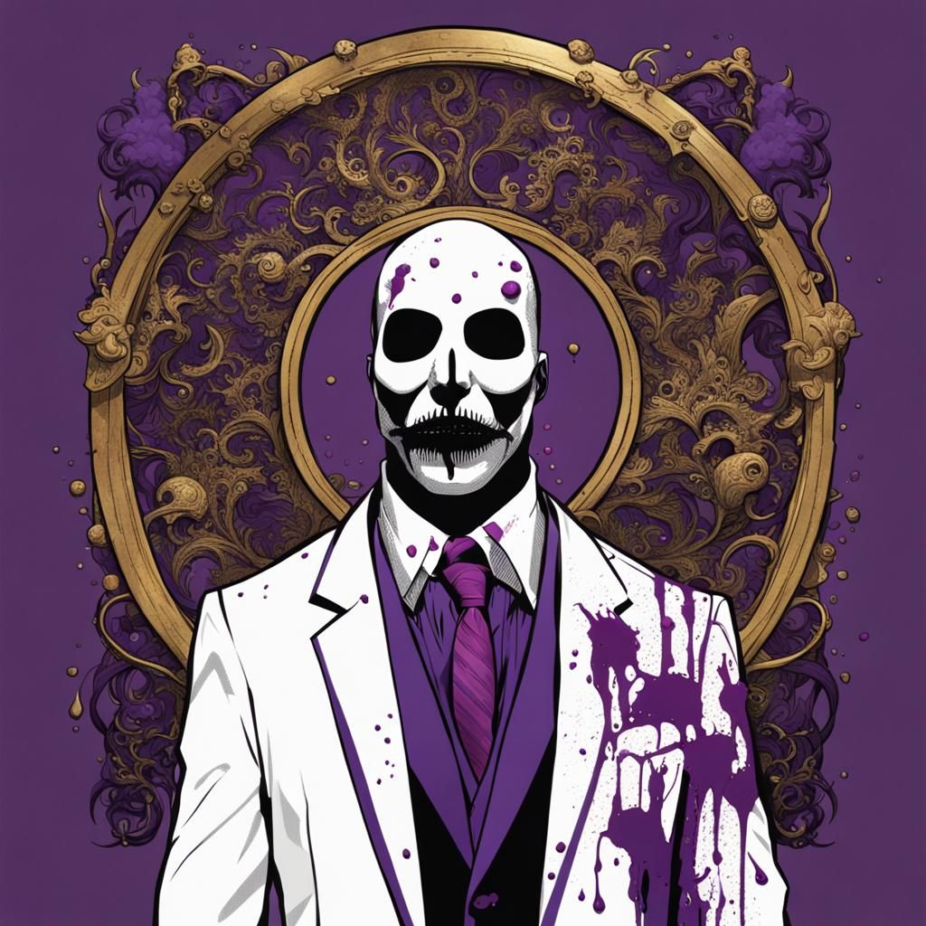 Surreal Splattercore Album Cover with Crimson and Indigo Acc...