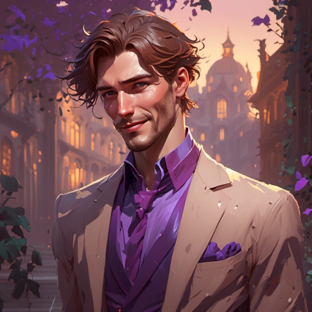 Handsome Young Businessman Portrait in Artgerm Style
