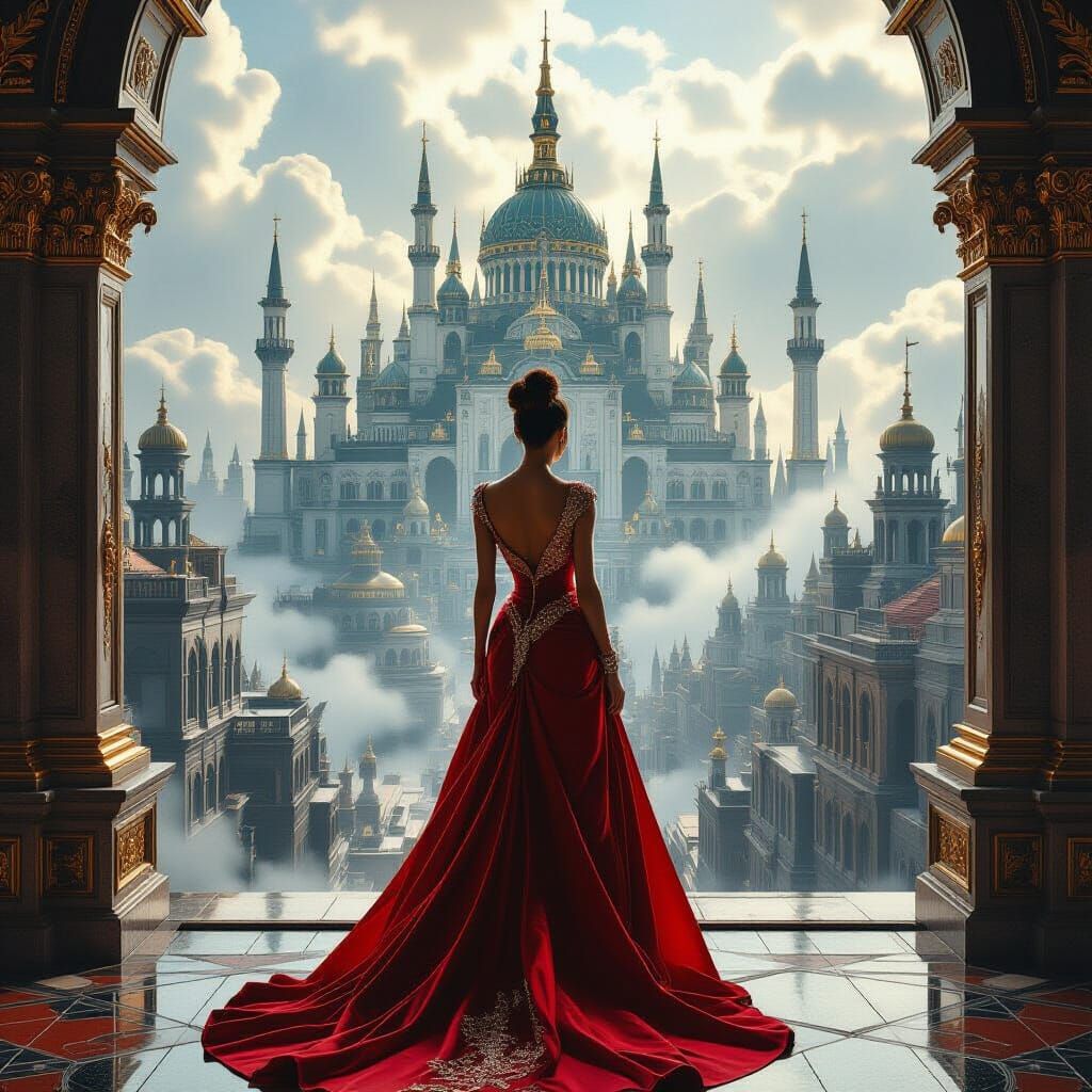 Maximalist Digital Matte Painting of Global Vogue Epic