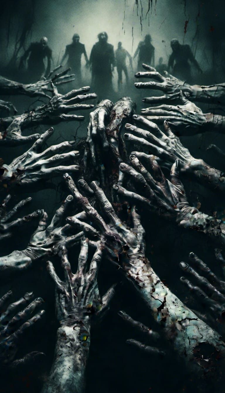 Vintage Horror: Zombie Hands Emerge from Ground