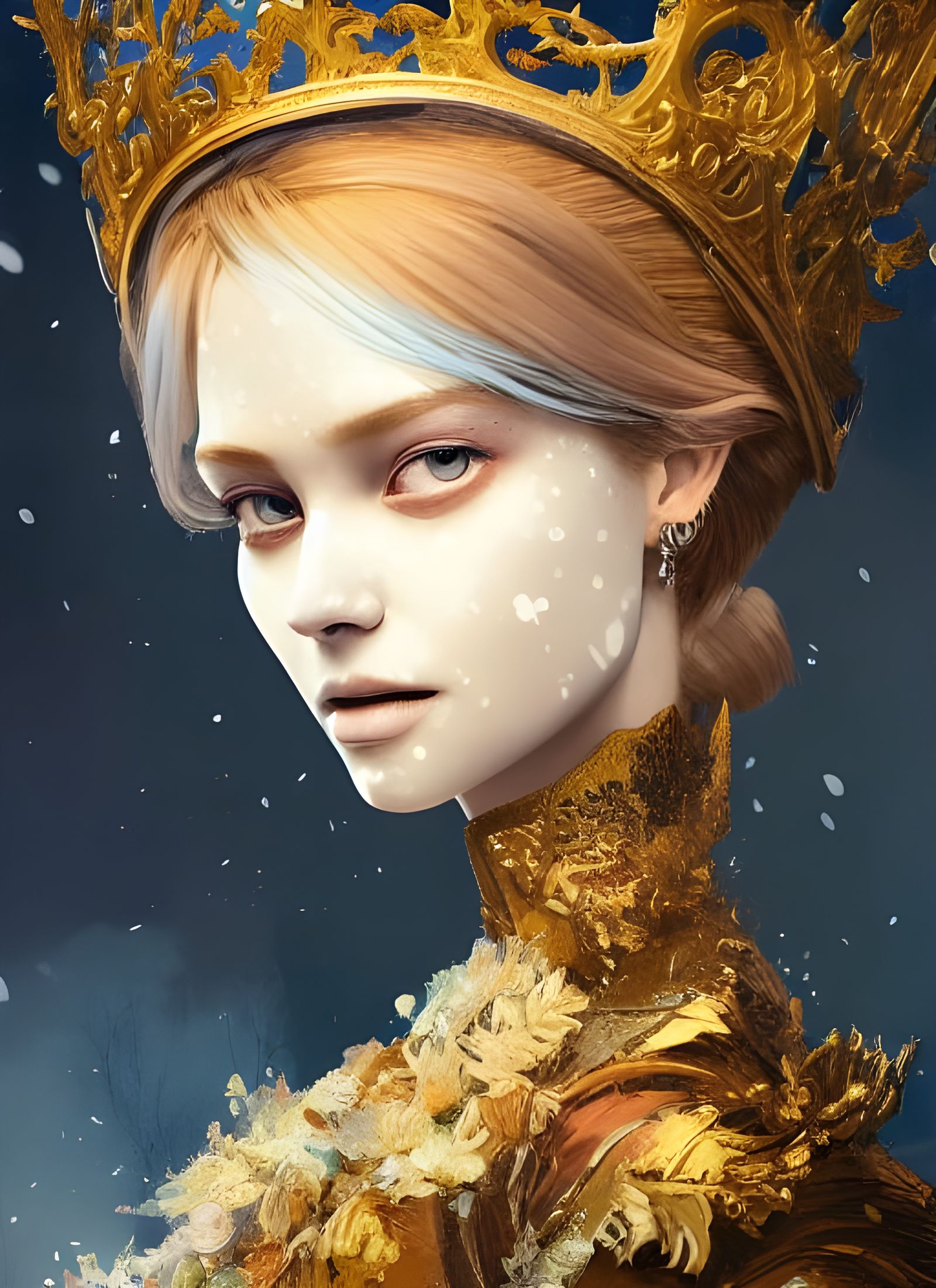 Snow Queen Portrait in Digital Art Style