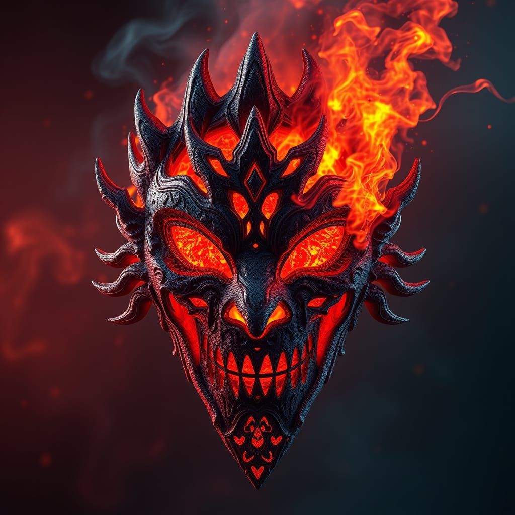 Magma Mask in Cyberpunk Fantasy Style