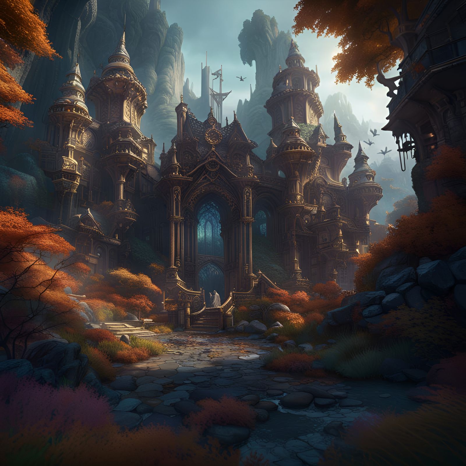Fantastical Matte Painting with Intricate Detail