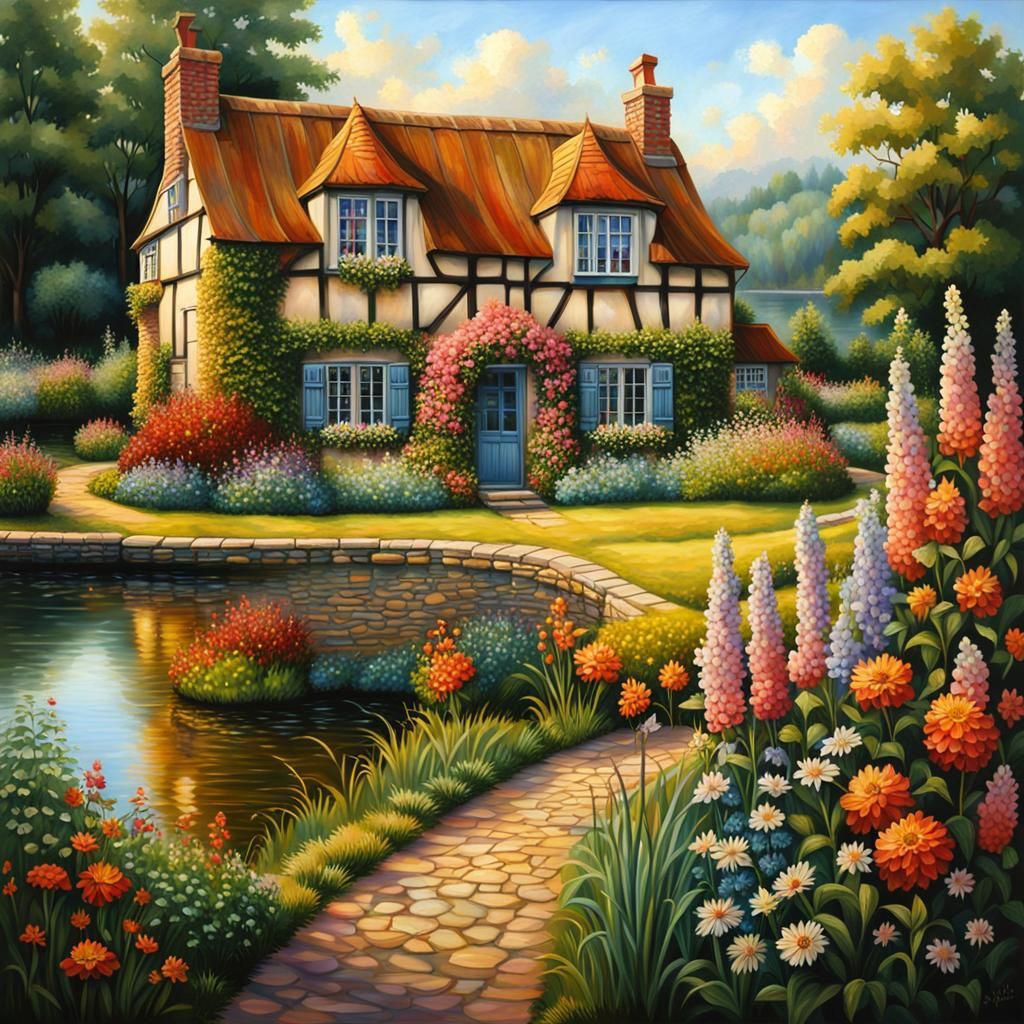 Idyllic Lakeside Cottage with Lush Garden