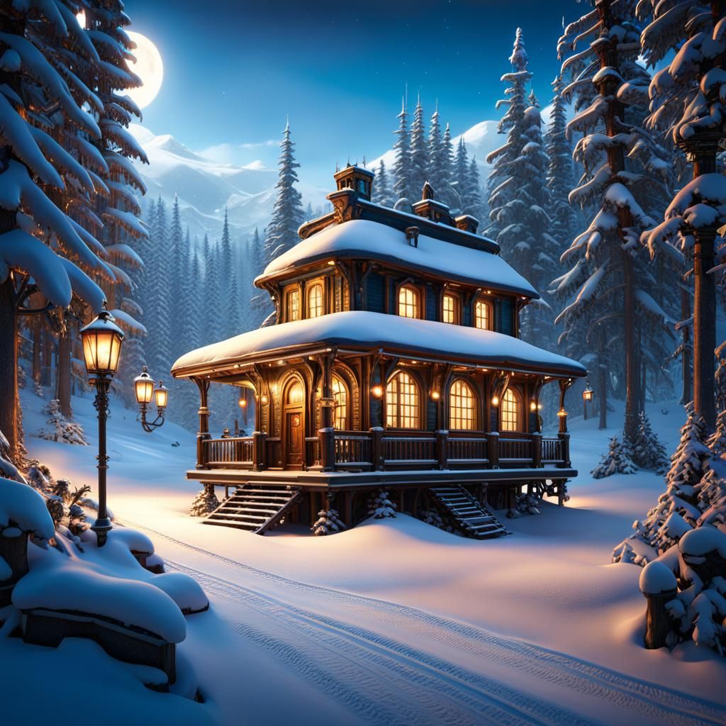 Steampunk Winter Cabin