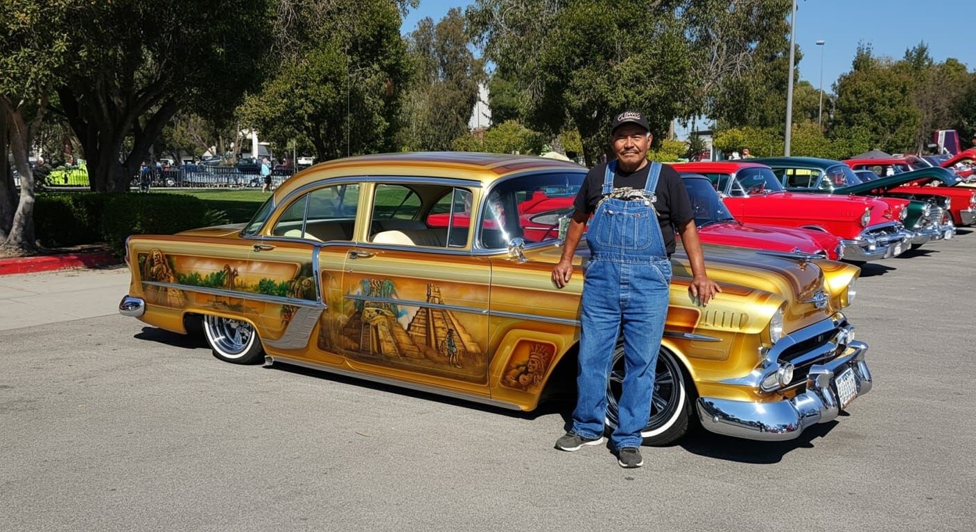 Sunset Hues Gleam on Classic Low Rider