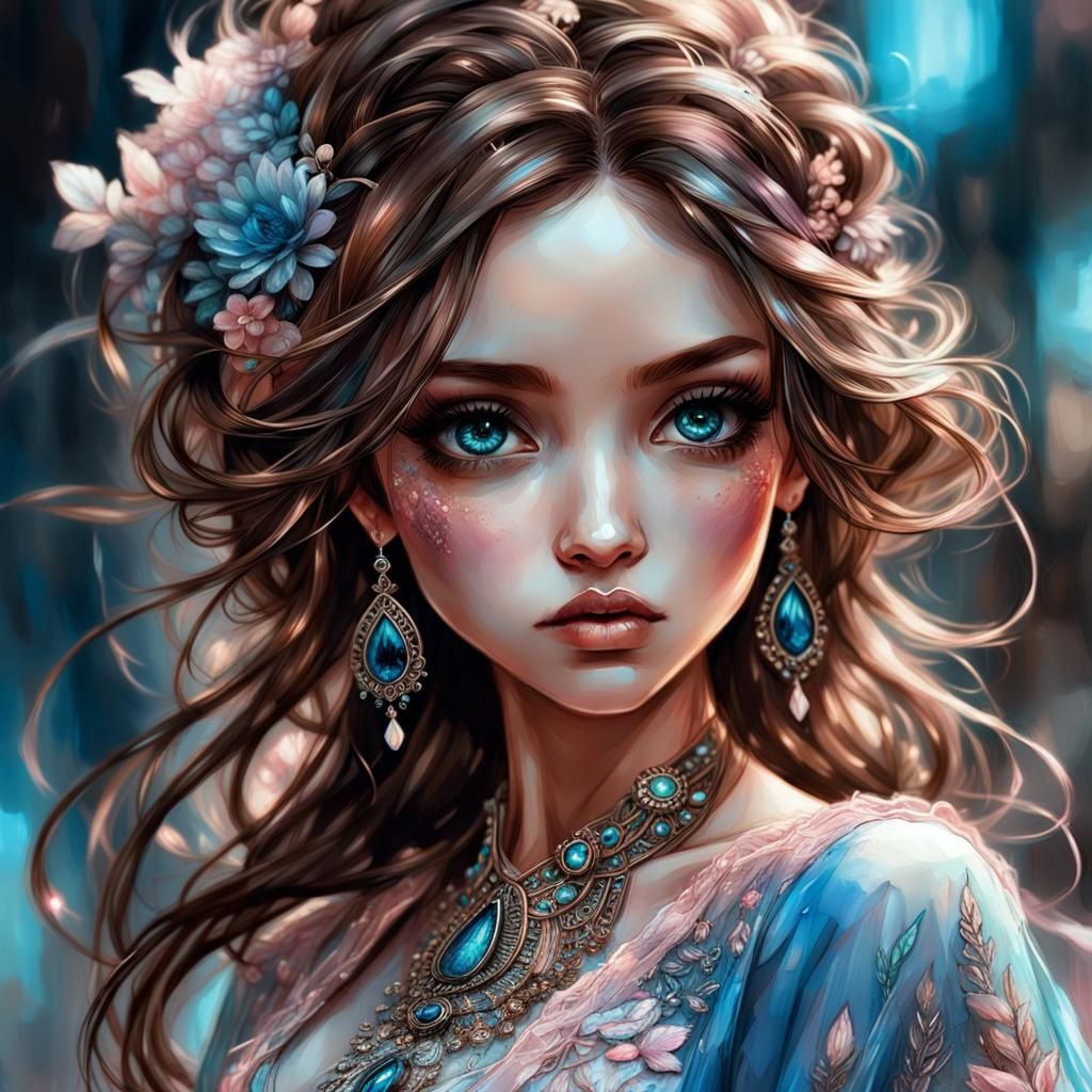 Chibi Middle Eastern Beauty in Ethereal Lighting