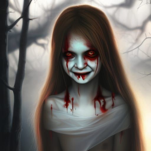 Demonic Smile of Death in Hyperrealistic Painting