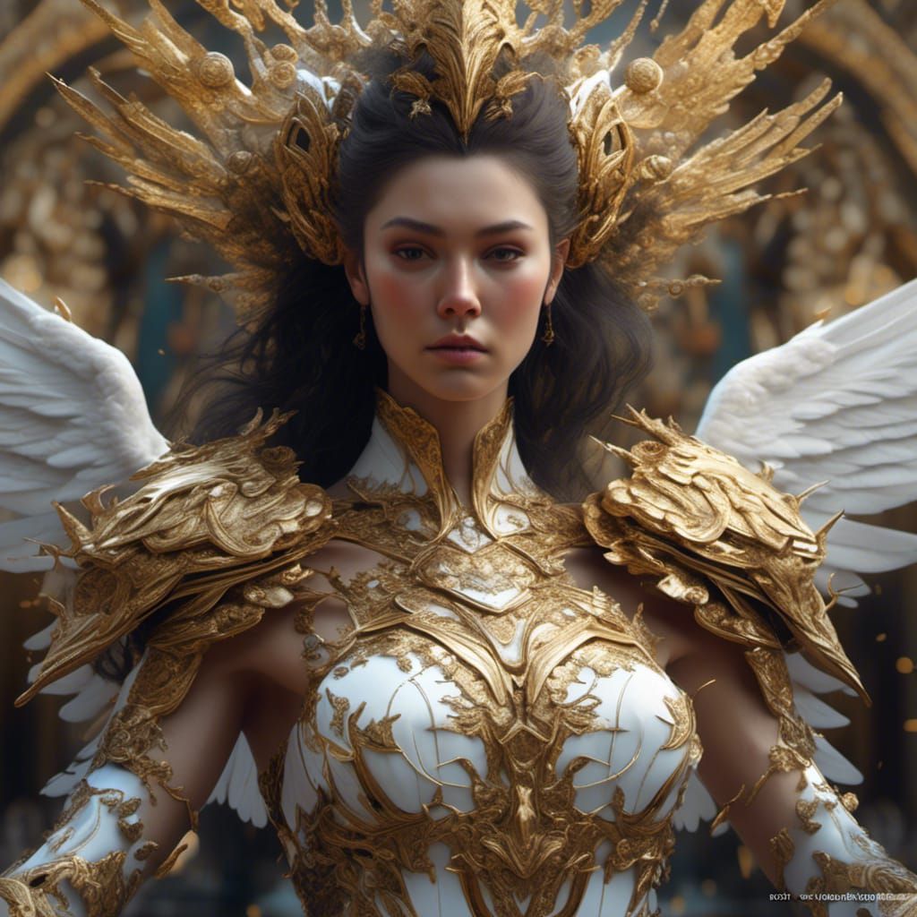 White Gold Archangel Goddess