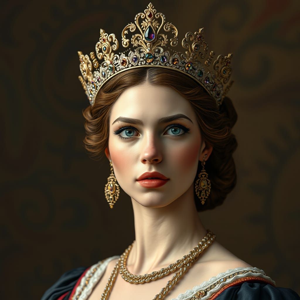 Ethereal Renaissance Princess in Exquisite Tiara