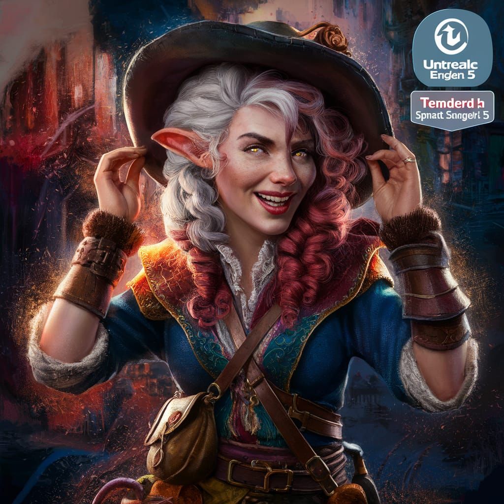 Charming Halfling Rogue Concept Art in Matte Painting Style