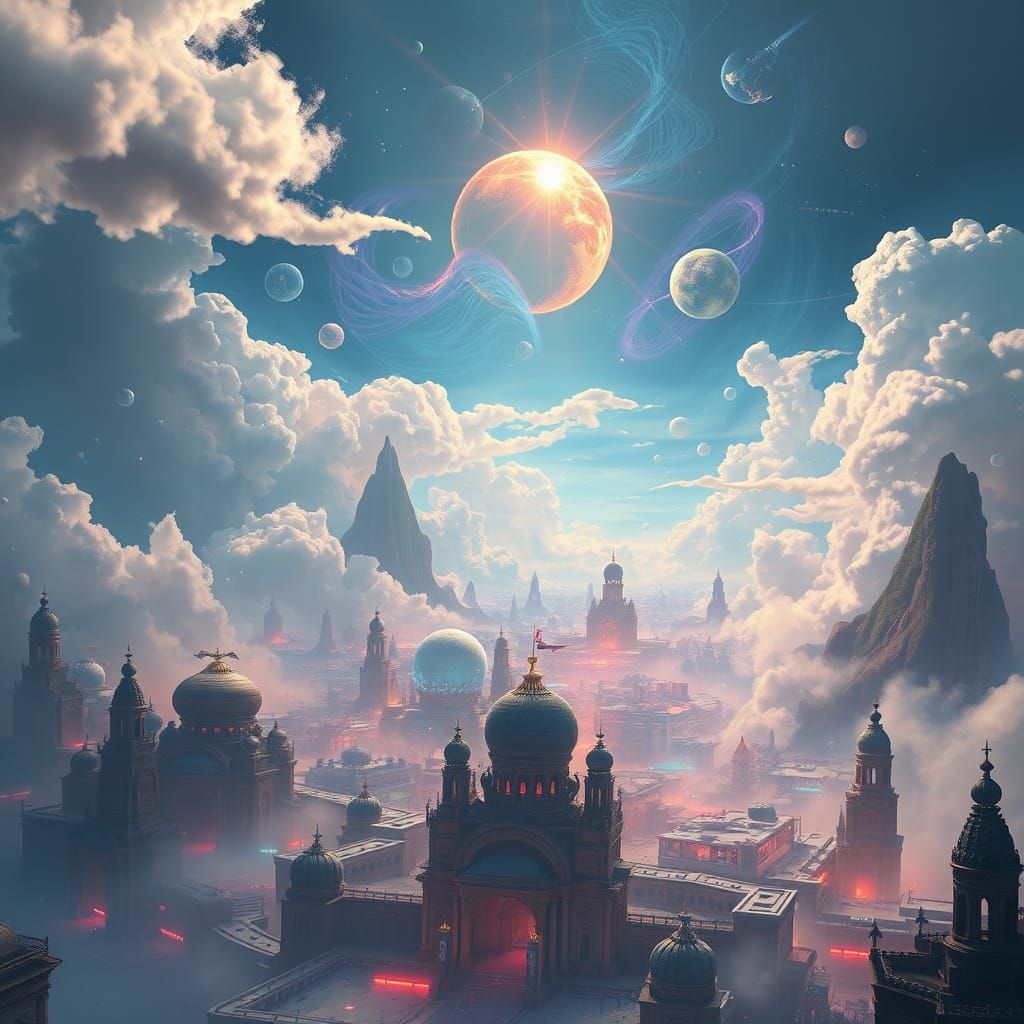 Eternal Inspiration Realm in Dreamlike Cityscape