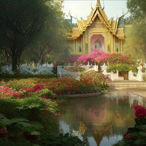 Thailand Rose Garden: Hyperdetailed Concept Art