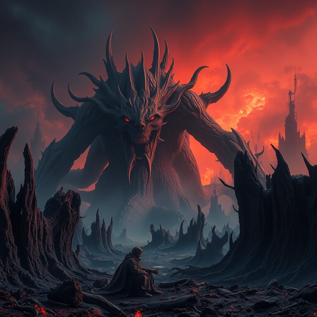 Monstrous Hellscape in Hyperrealistic Style