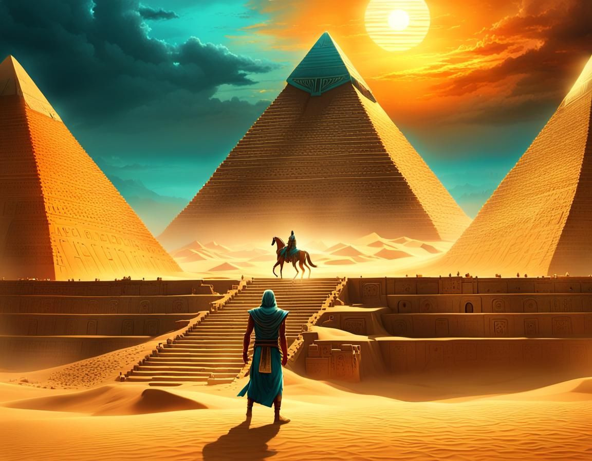Egyptian Sun God Rises: Fantasy Concept Art