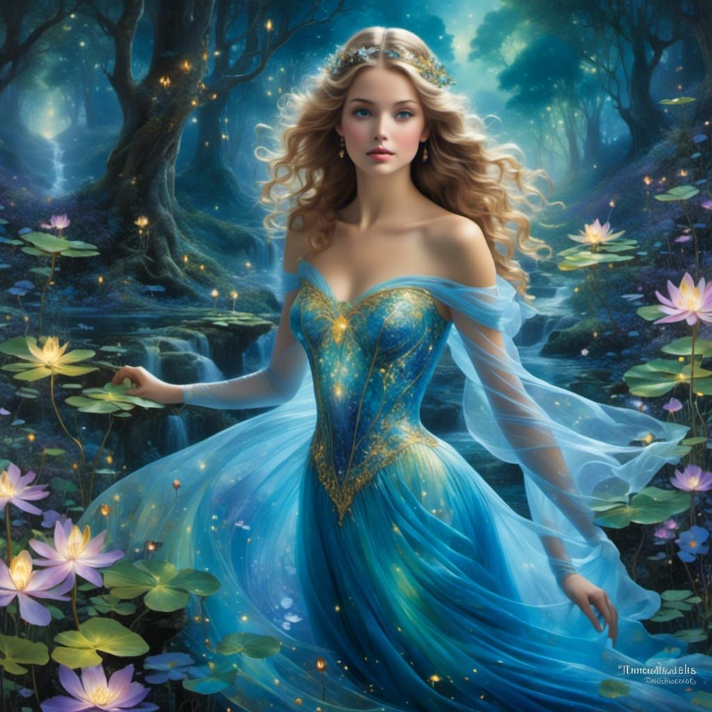 Bioluminescent Forest in Ethereal Fantasy Style