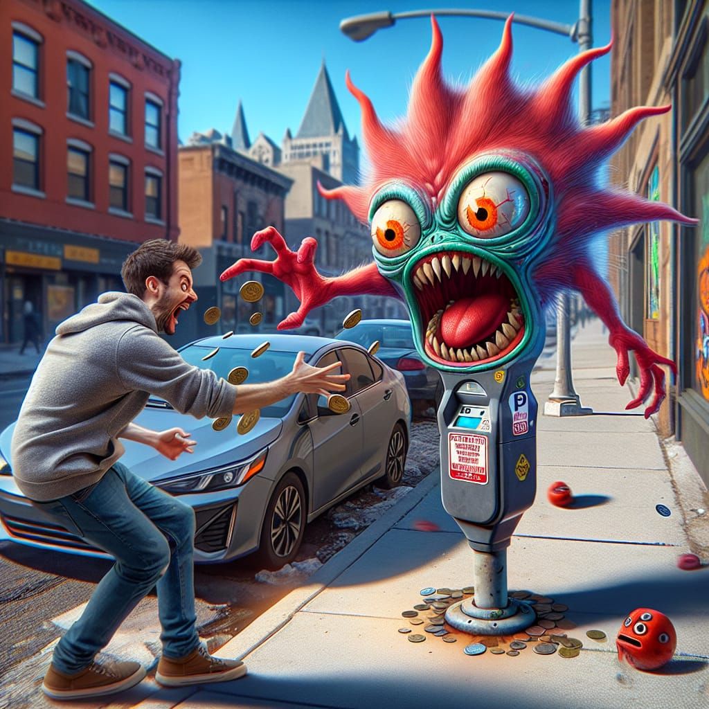 Animated Parking Meter Demands Payment