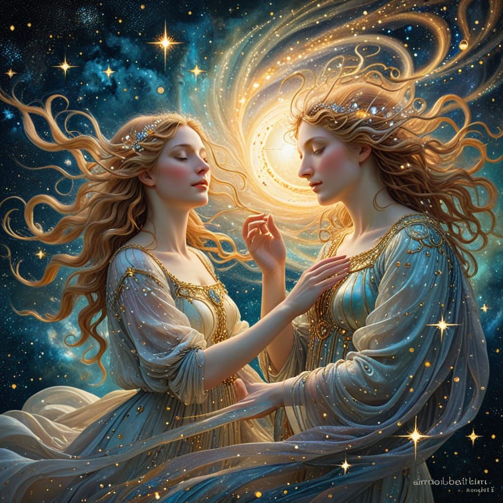 Whimsical Celestial Mystics of Shimmering Light