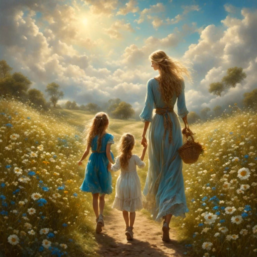 Heavenly Mother and Daughter Portrait