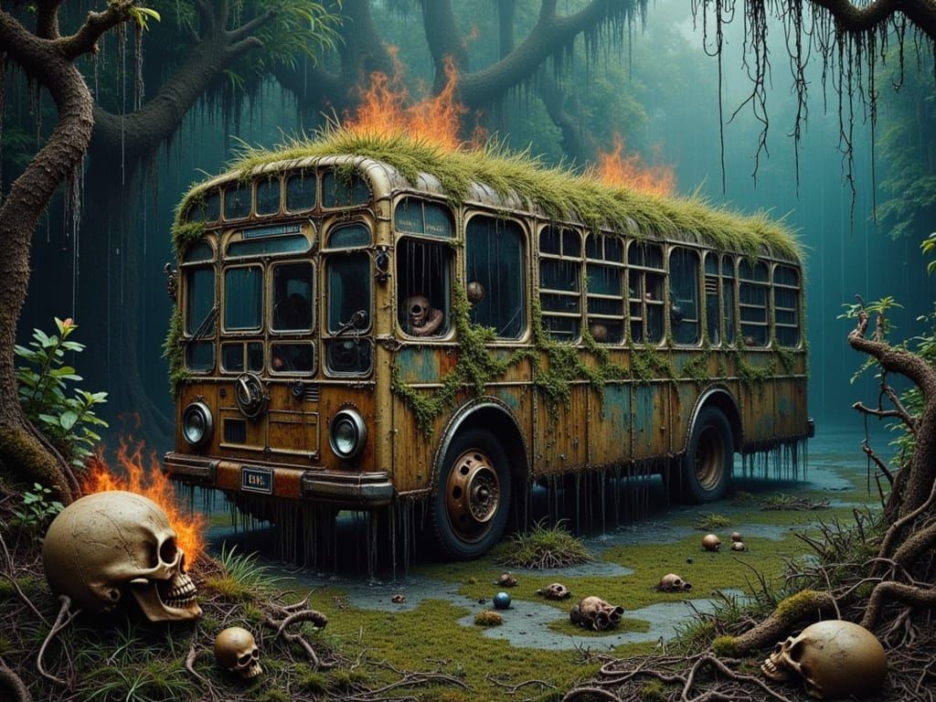 Magic Mushroom School Bus