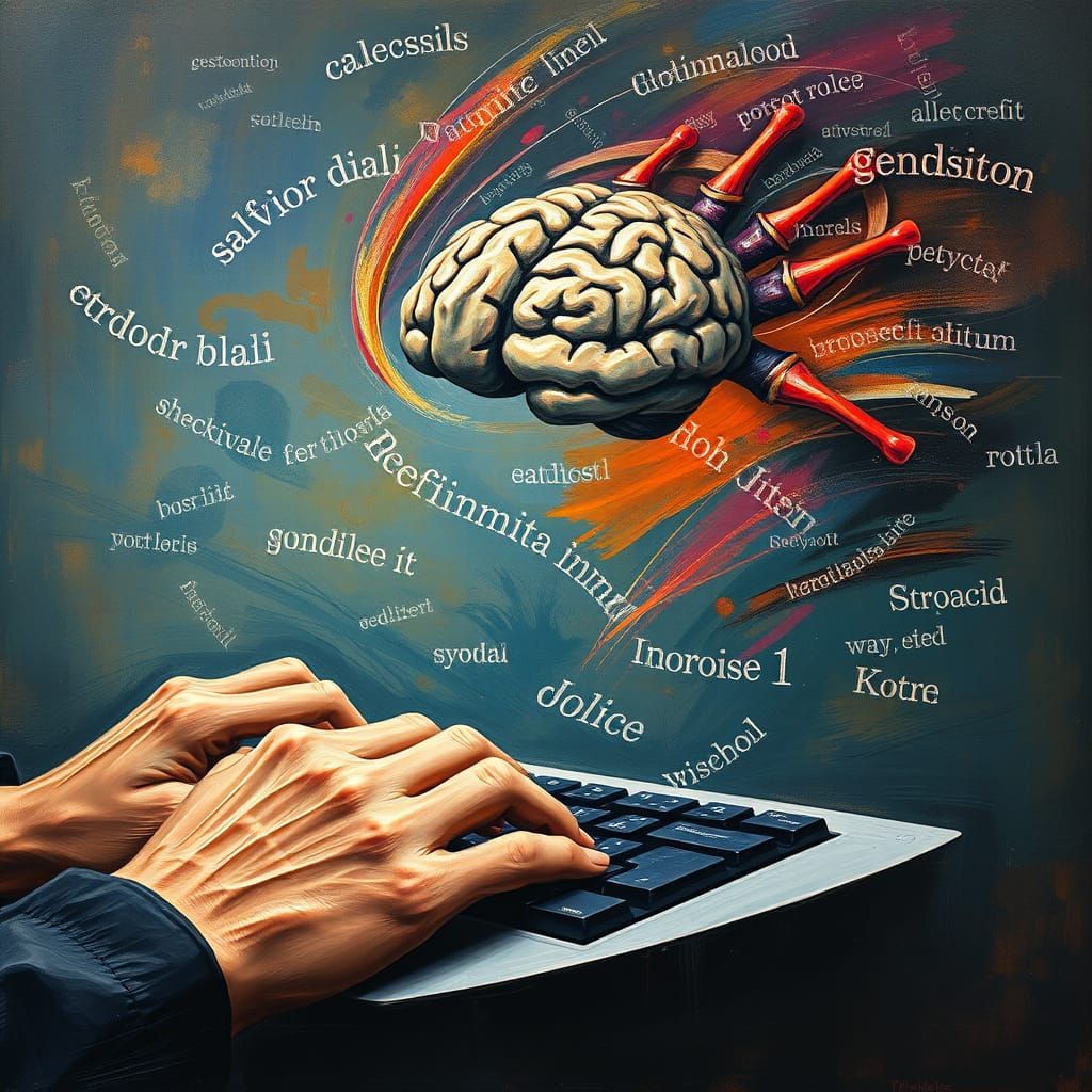 Surreal Typomania Dreamscape as Digital Art